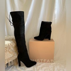 BRAND NEW heeled boots JustFab